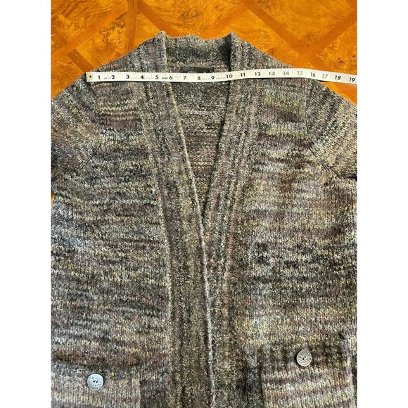 prAna Multicolor Long Duster Open Front Cardigan Sweater Gray Cozy Boho Sz M - Picture 4 of 7